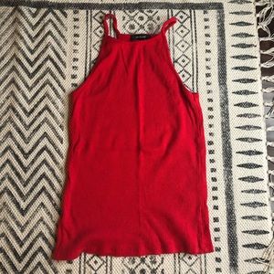Red halter top
